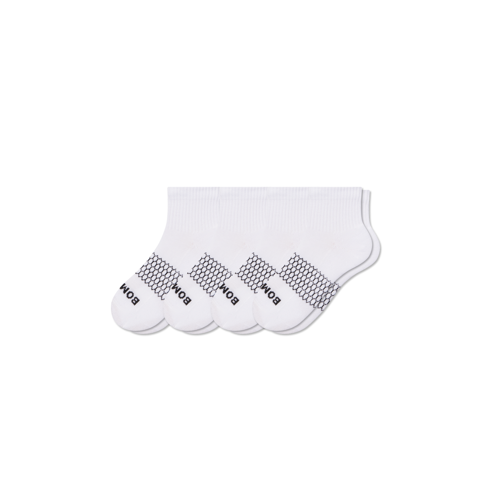 Youth Solids Quarter Sock 4-pack - white L [10015]