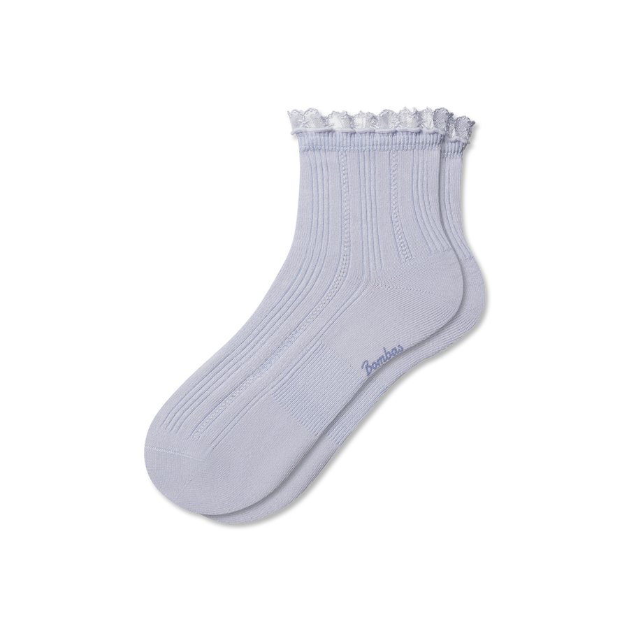 Women's Ruffle Lace Quarter Socks - Cushion Travel Move