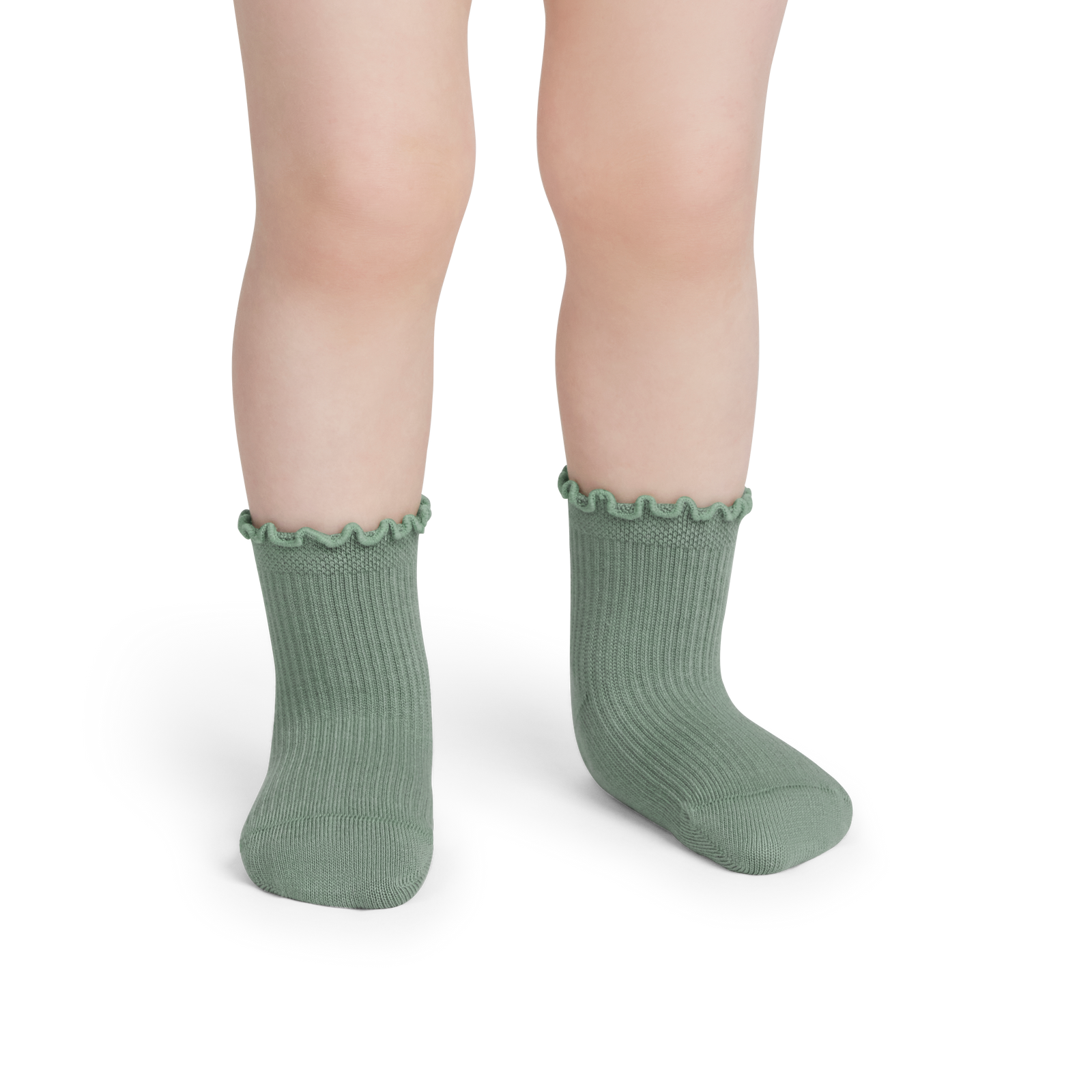 Ruffle Rib Calf Socks - easy sage TO1 [10095]