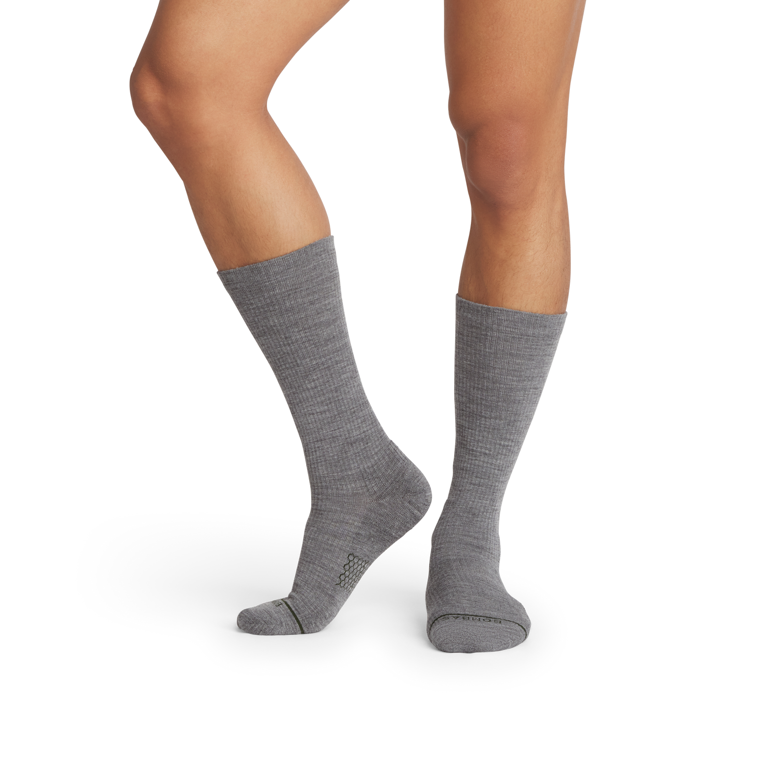 Merino Modern Rib Calf Socks - grey shadow MO1 [10115]