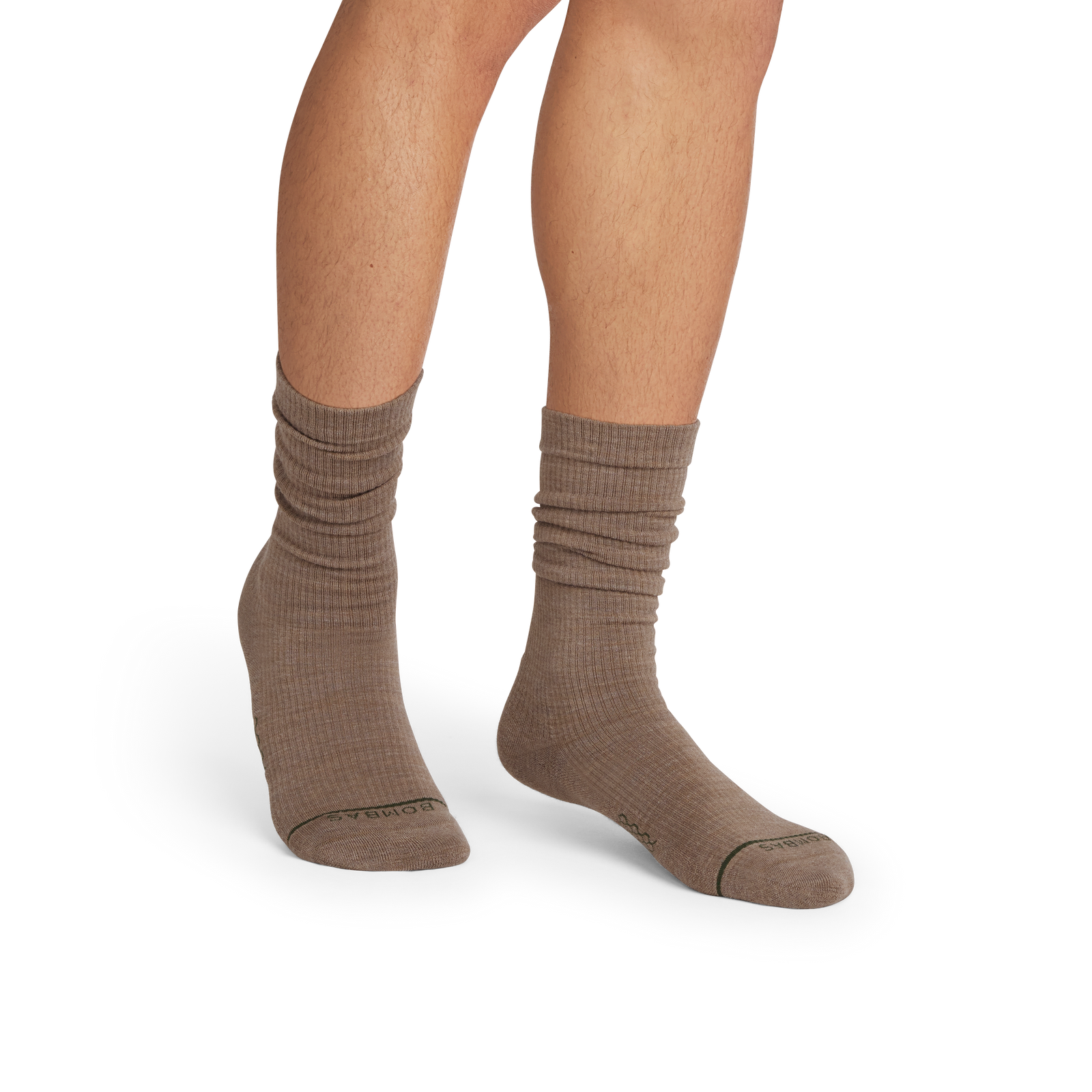 Merino Modern Rib Calf Socks - warm taupe MO2 [10115]