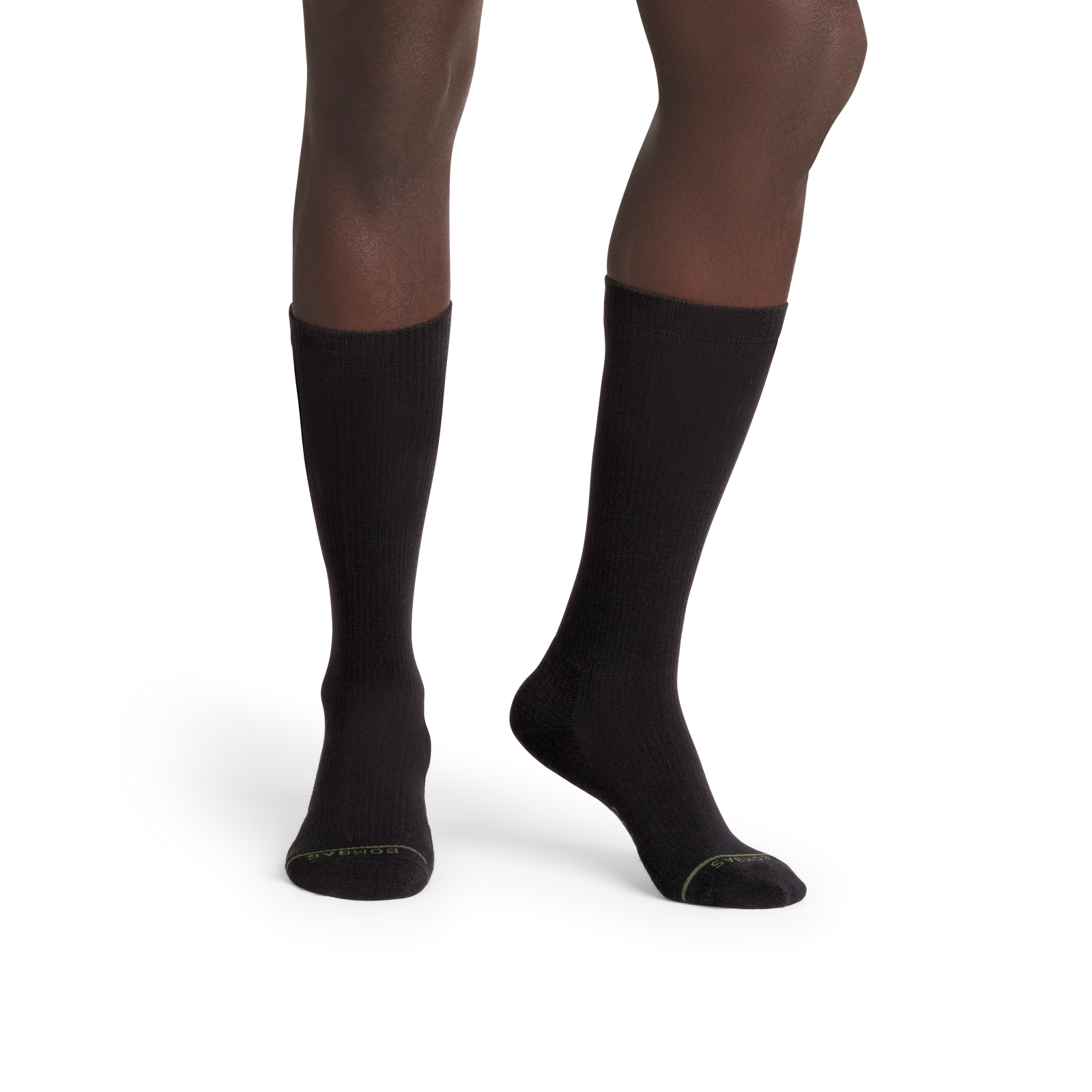 Merino Modern Rib Calf Socks - black MO1 [10116]