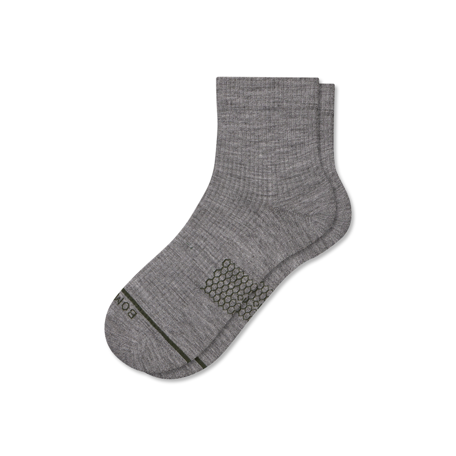 Men's Merino Wool Blend Modern Rib Quarter Socks - Trail No Show Support