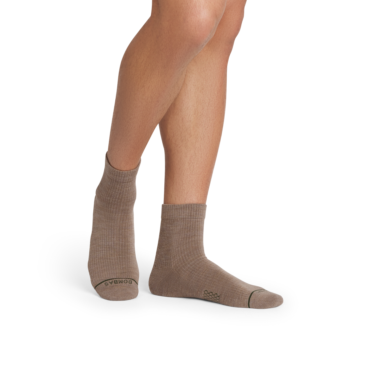 Merino Modern Rib Quarter Socks - warm taupe MO1 [10117]