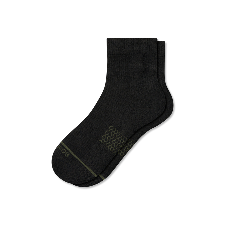 Women's Merino Wool Blend Modern Rib Quarter Socks - Everyday Office Pair