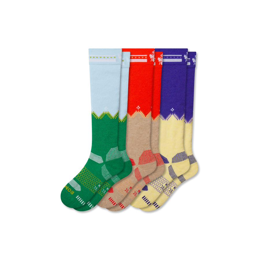 Youth Full-Cushion Merino Wool Blend Ski & Snowboard Sock 3-Pack - Everyday Travel Comfort