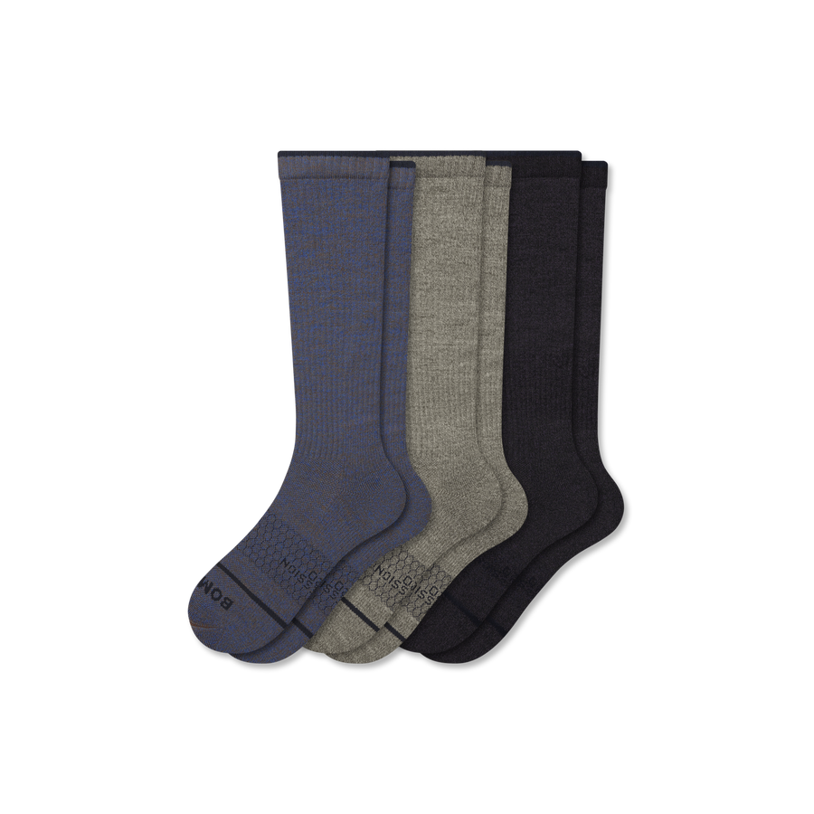 Women's Merino Wool Blend Everyday Compression Knee High Sock 3-Pack (15-20mmHg) - Dynamic Gym Hold