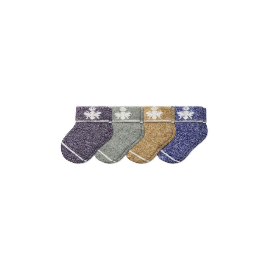 Baby Merino Wool Blend Calf Sock 4-Pack (0-6 Months) - Everyday Hike Cushion