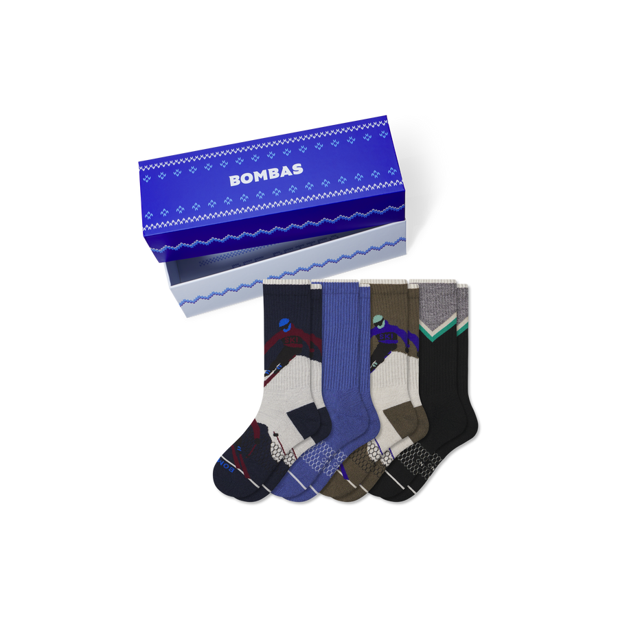 Men's Merino Wool Blend Calf Sock 4-Pack Gift Box - Fresh Drawer Storage