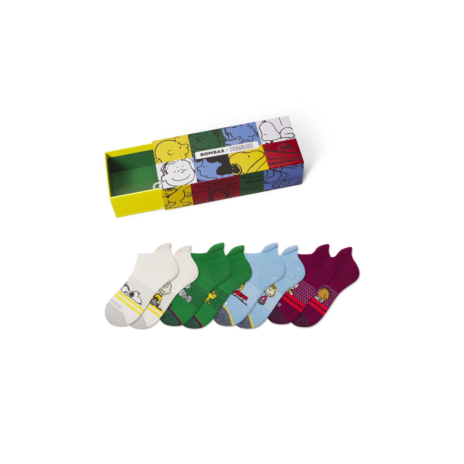 Peanuts x Bombas: Youth Ankle Sock 4-Pack Gift Box - peanuts mix L [10297]