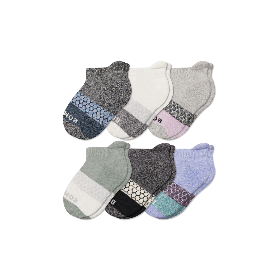 Junior Tri-Block Ankle Sock 6-Pack - Daily Court Rotation