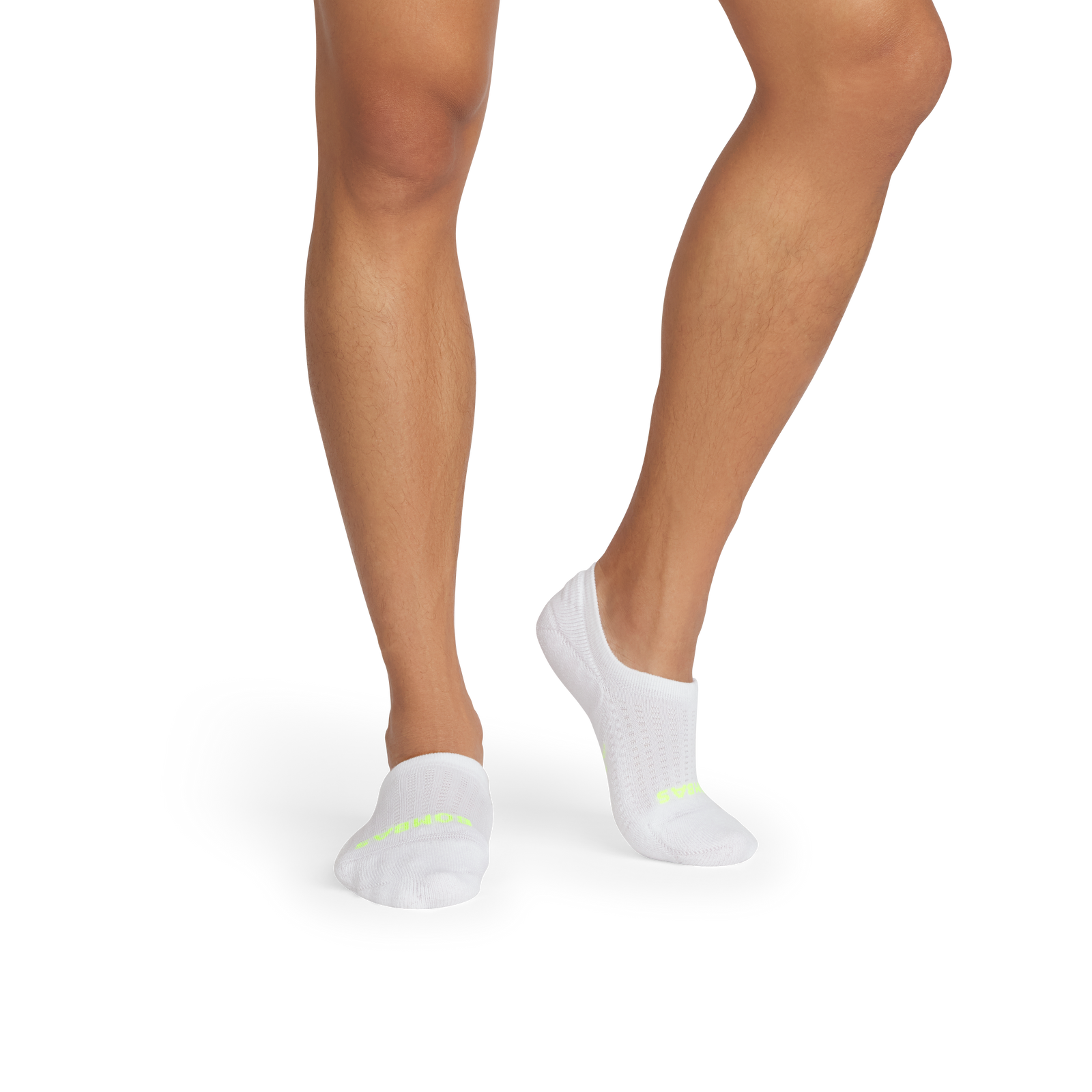 Performance Cushioned No Show Socks - white neon yellow MO1 [10337]