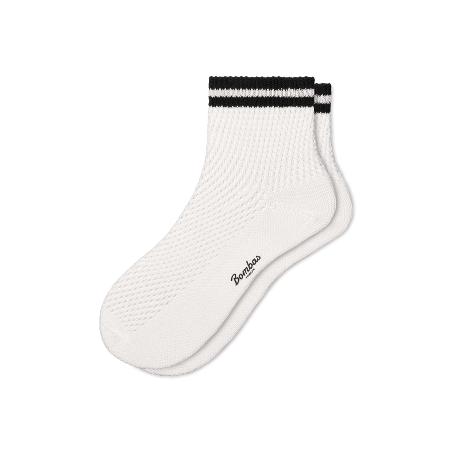 Women's Vintage Stripes Open Knit Quarter Socks - Outdoor Trail Pair