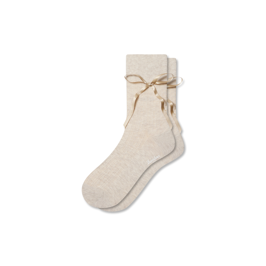 Women’s Pointelle Bow Half Calf Socks - Daily Trail Comfort