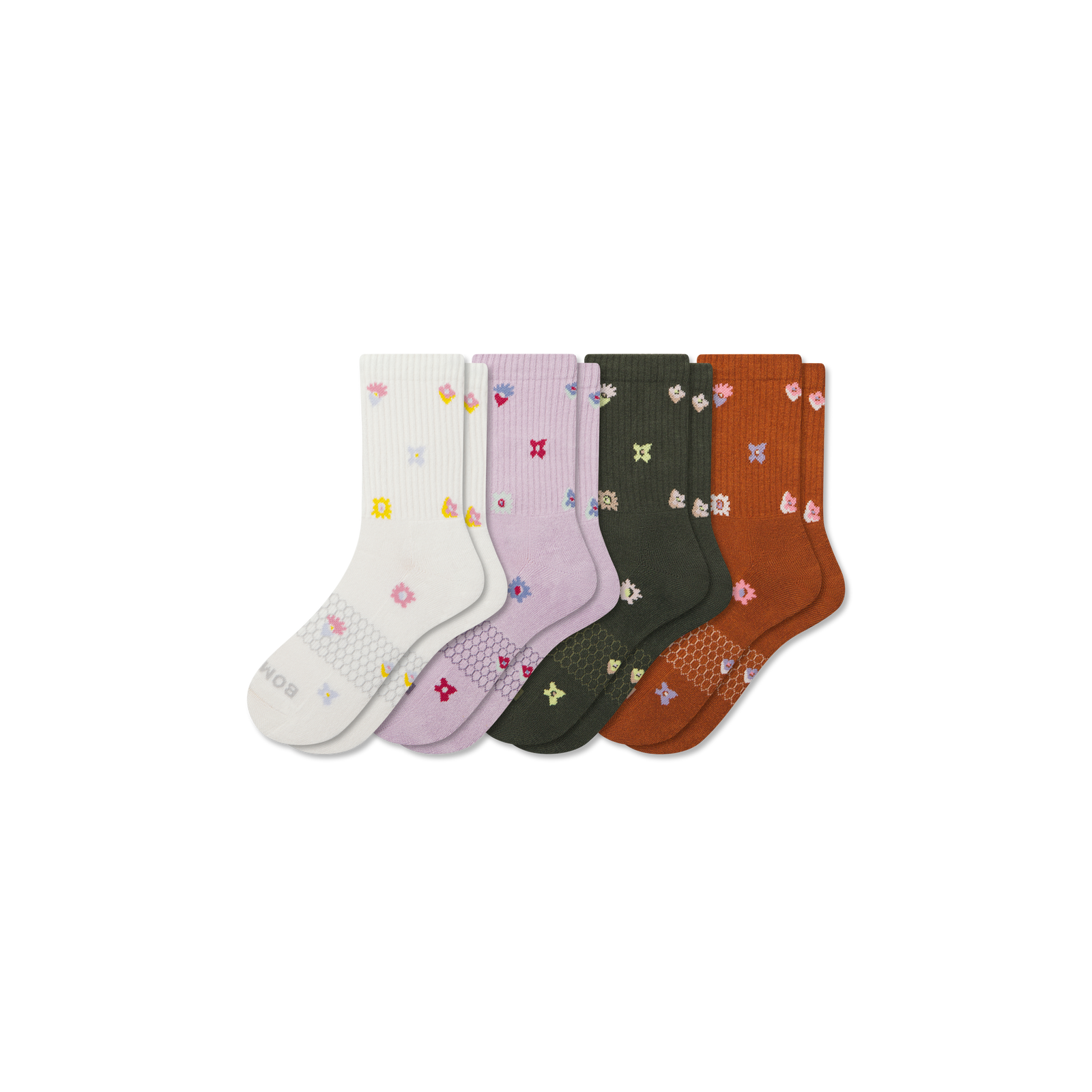 Women’s Garden Party Half Calf Sock 4-Pack - lavender olive mix L [10552]
