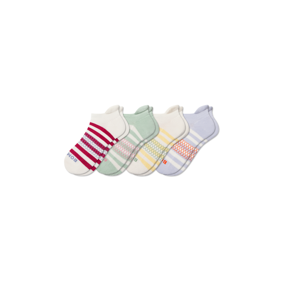 Youth Stripes Ankle Sock 4-Pack - Soft Lounge Rotation