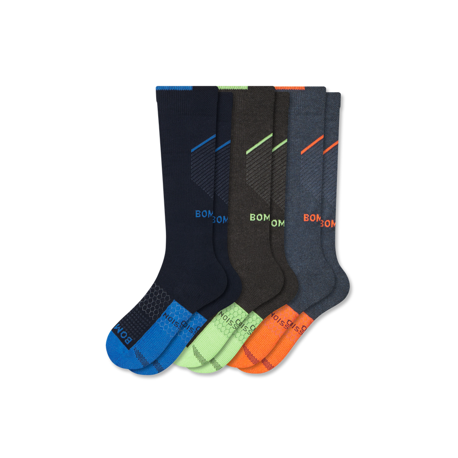 Men's Performance Compression Knee High Sock 3-Pack (20-30mmHg) - Recovery Workout Control