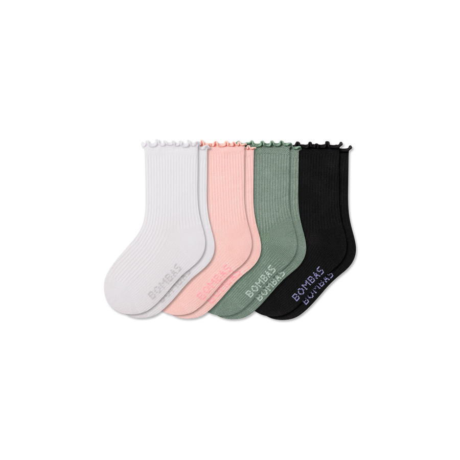 Junior Ruffle Rib Calf Sock 4-Pack - Steady Lounge Wear