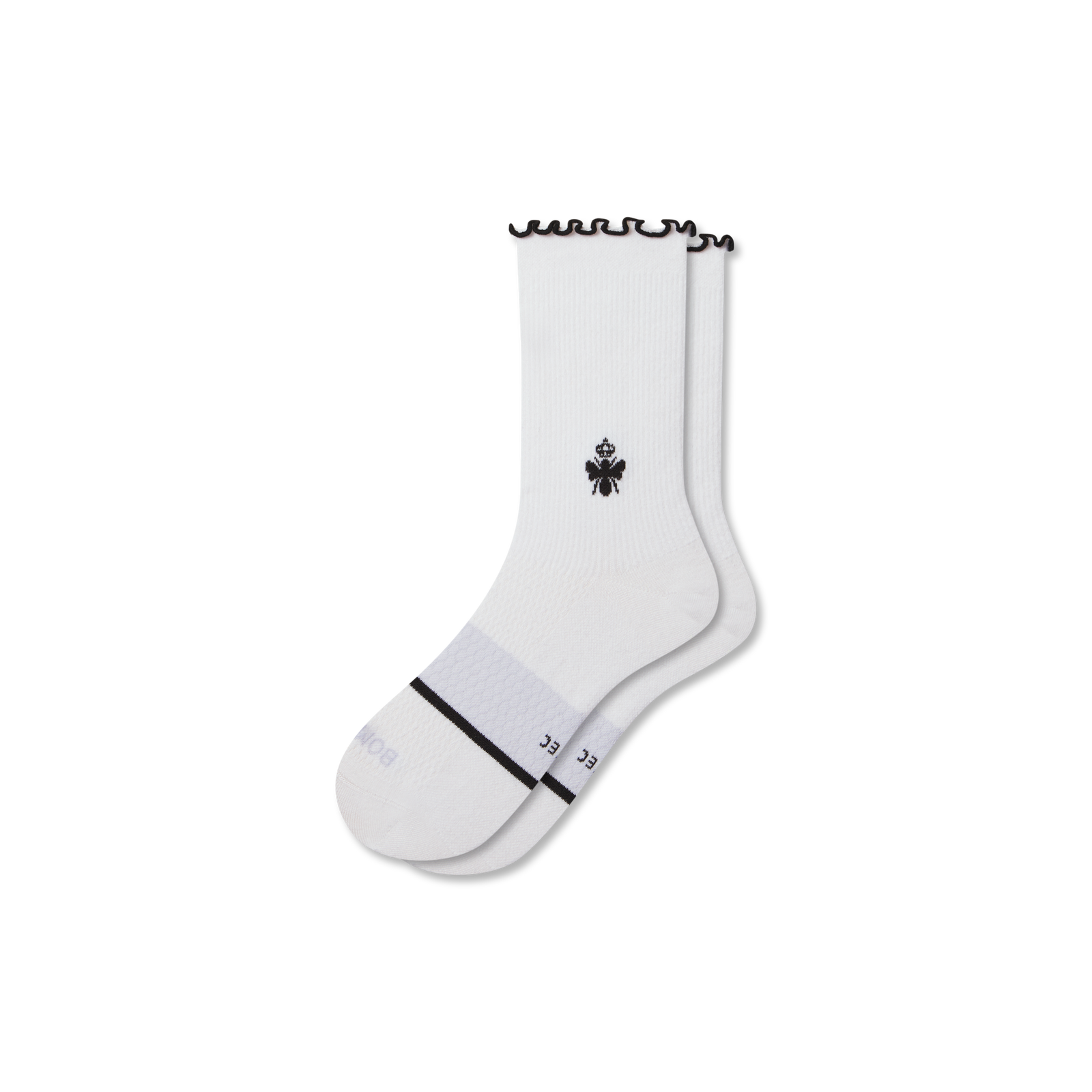 Ruffle Athletic Half Calf Socks - white L [10942]