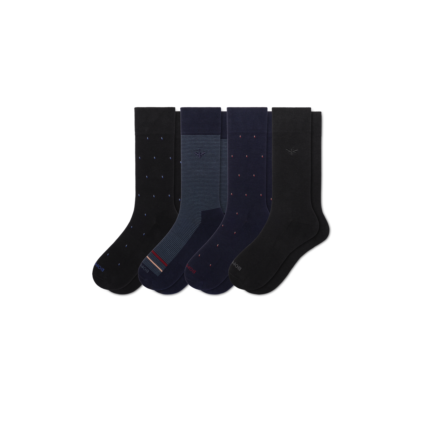 Dress Calf Socks - Navy Stripe Mix L [11178]