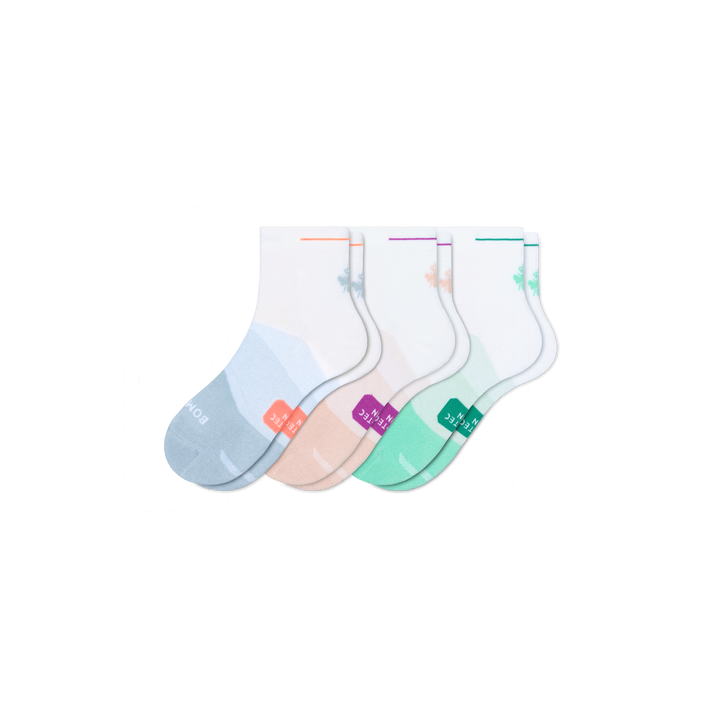 Run Quarter Socks - pink shadow mix L [11180]