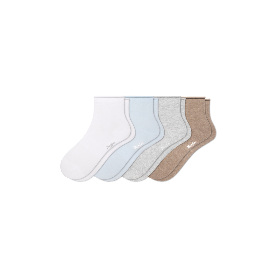 Women’s Roll Top Quarter Sock 4-Pack - Run Court Move