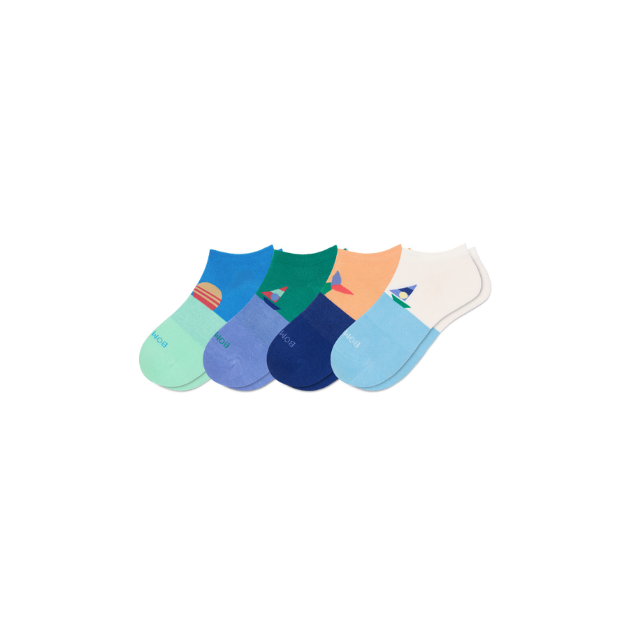 Youth Lightweight Ankle Sock 4-Pack - Outdoor Court Comfort