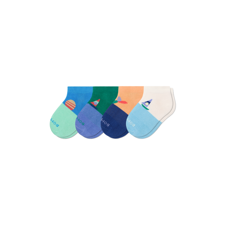 Junior Lightweight Ankle Sock 4-Pack - Easy Recovery Cushion