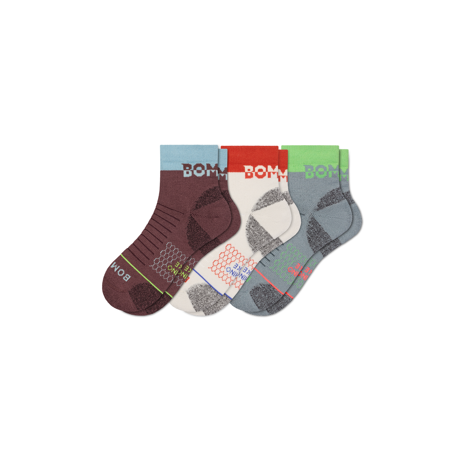 Merino Wool Blend Hiking Quarter Socks - vintage plum mix L [11228]