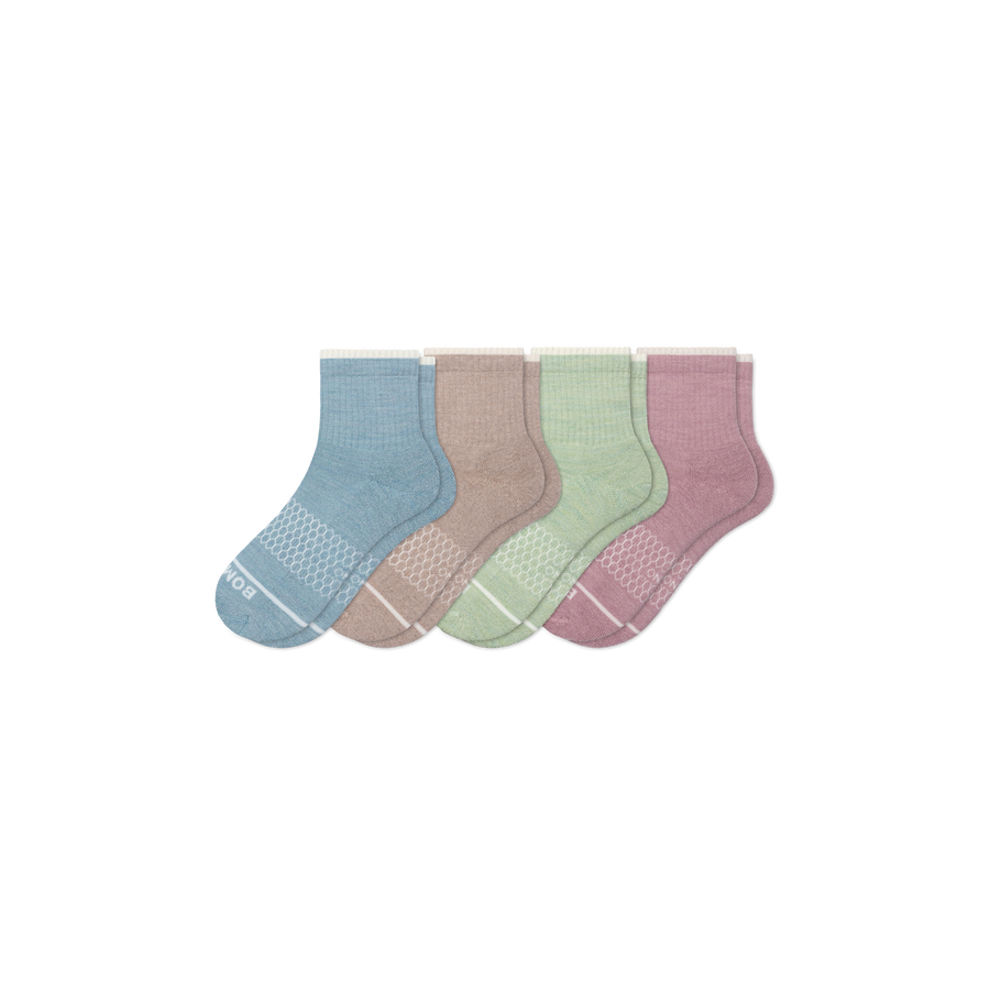 Women's Merino Wool Blend Quarter Sock 4-Pack - Soft Office Pair