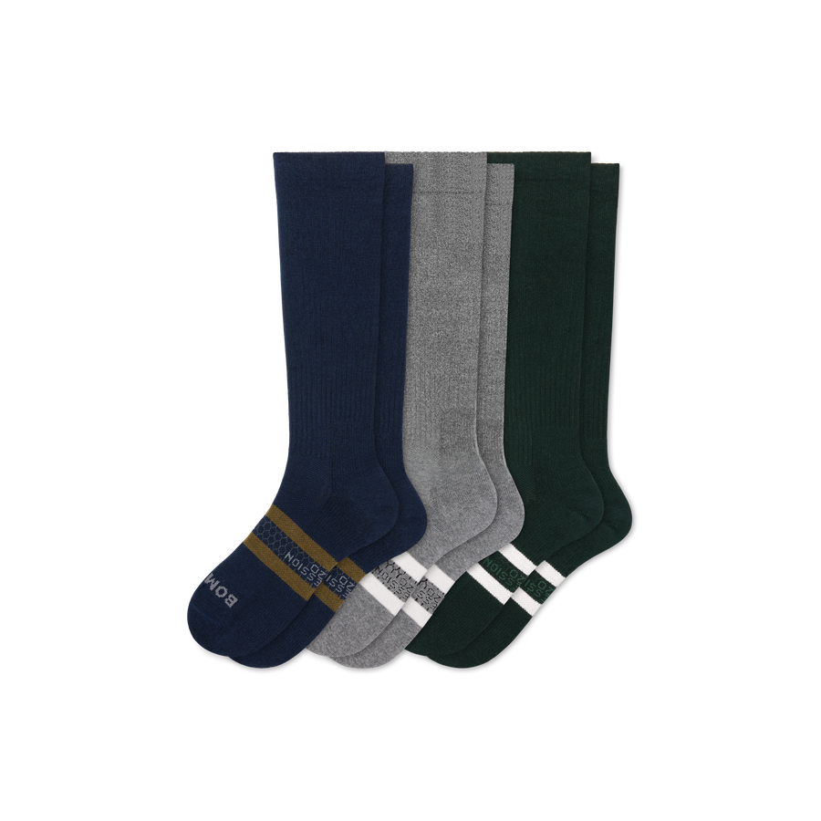 Men's Everyday Compression Knee High Sock 3-Pack (15-20mmHg) - Dynamic Race Control
