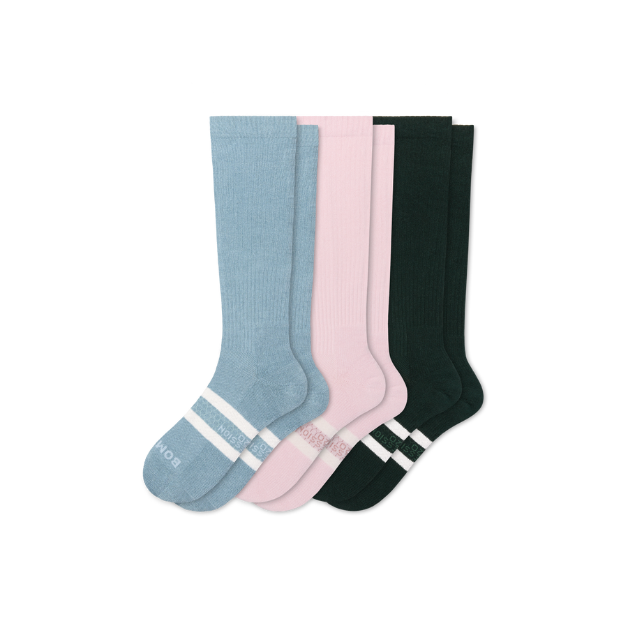 Women's Everyday Compression Knee High Sock 3-Pack (15-20mmHg) - Steady Race Support