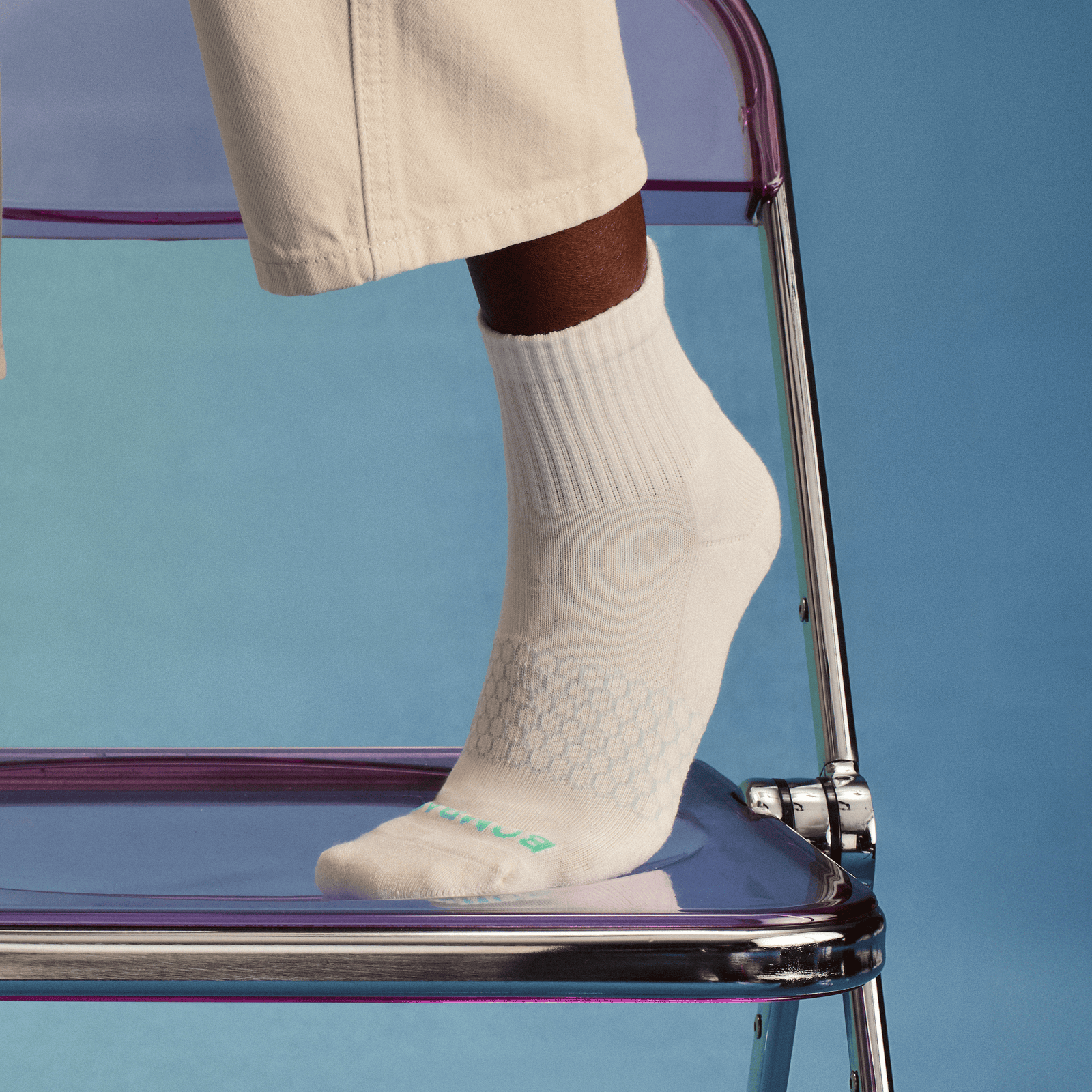 Quarter Socks - Soft white cayman green [LIFESTYLE] [3025]