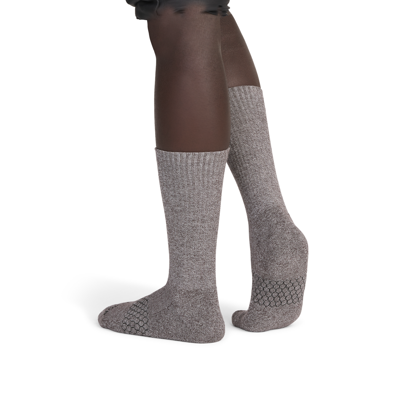 Marl Calf Socks - Soft White / Walnut MO2 [3129]