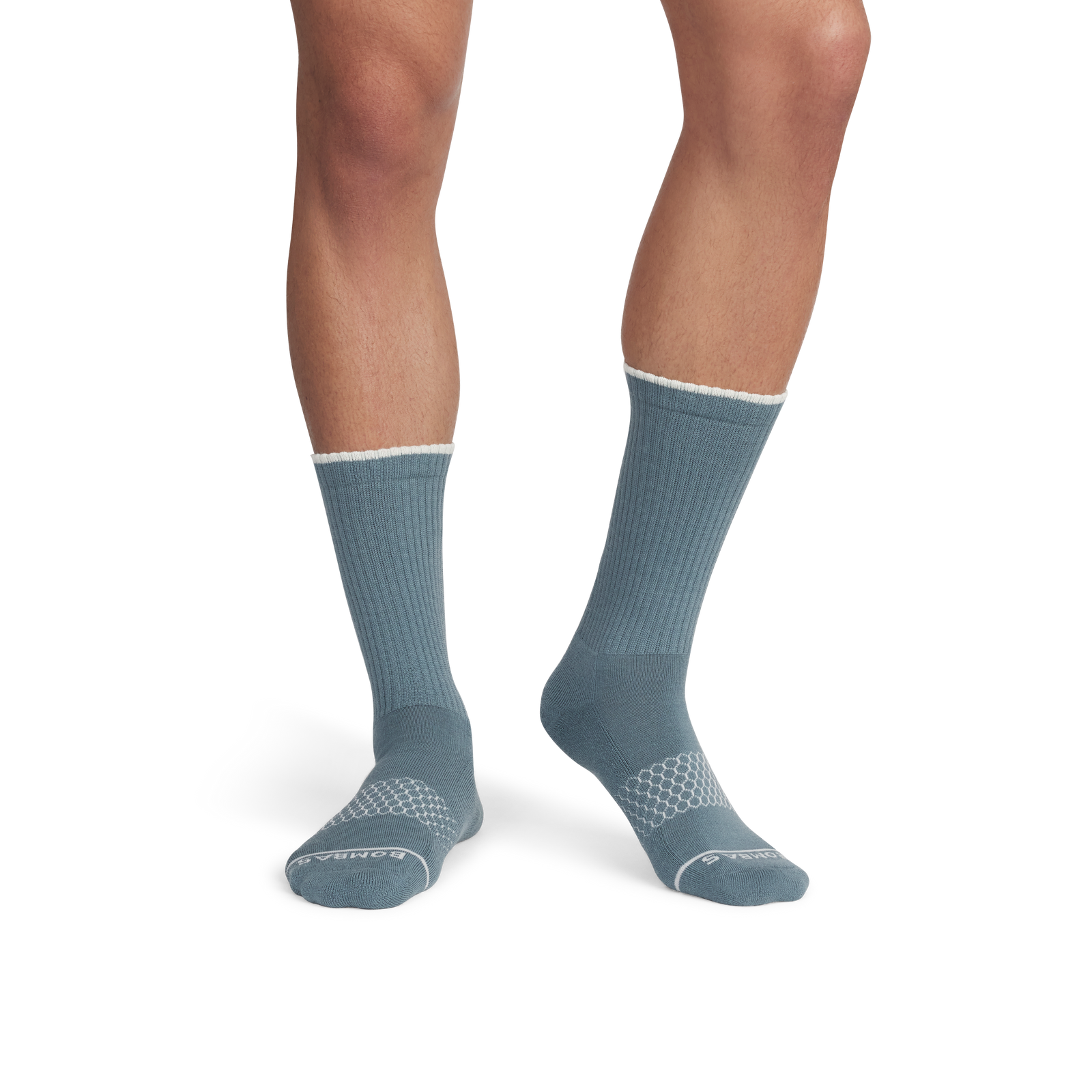 Merino Wool Blend Calf Socks - Grey Surf MO1 [3535]