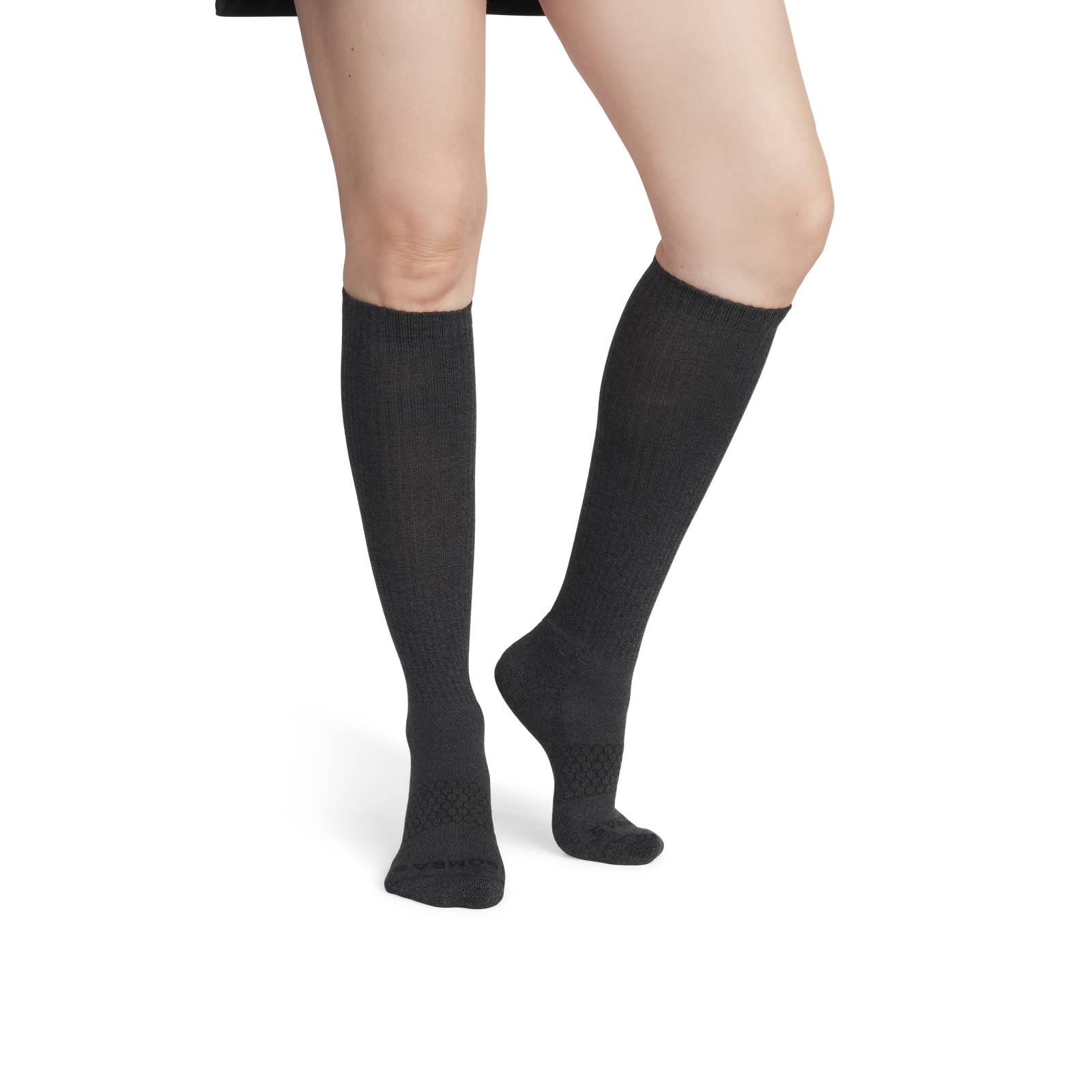 Marl Knee High Socks - Black / Washed Black WO1 [3933]