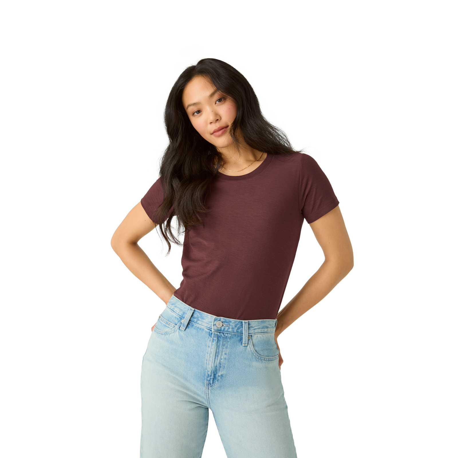 Air Slub Crew Neck T-Shirt - Dark Cocoa WO1 [5583]