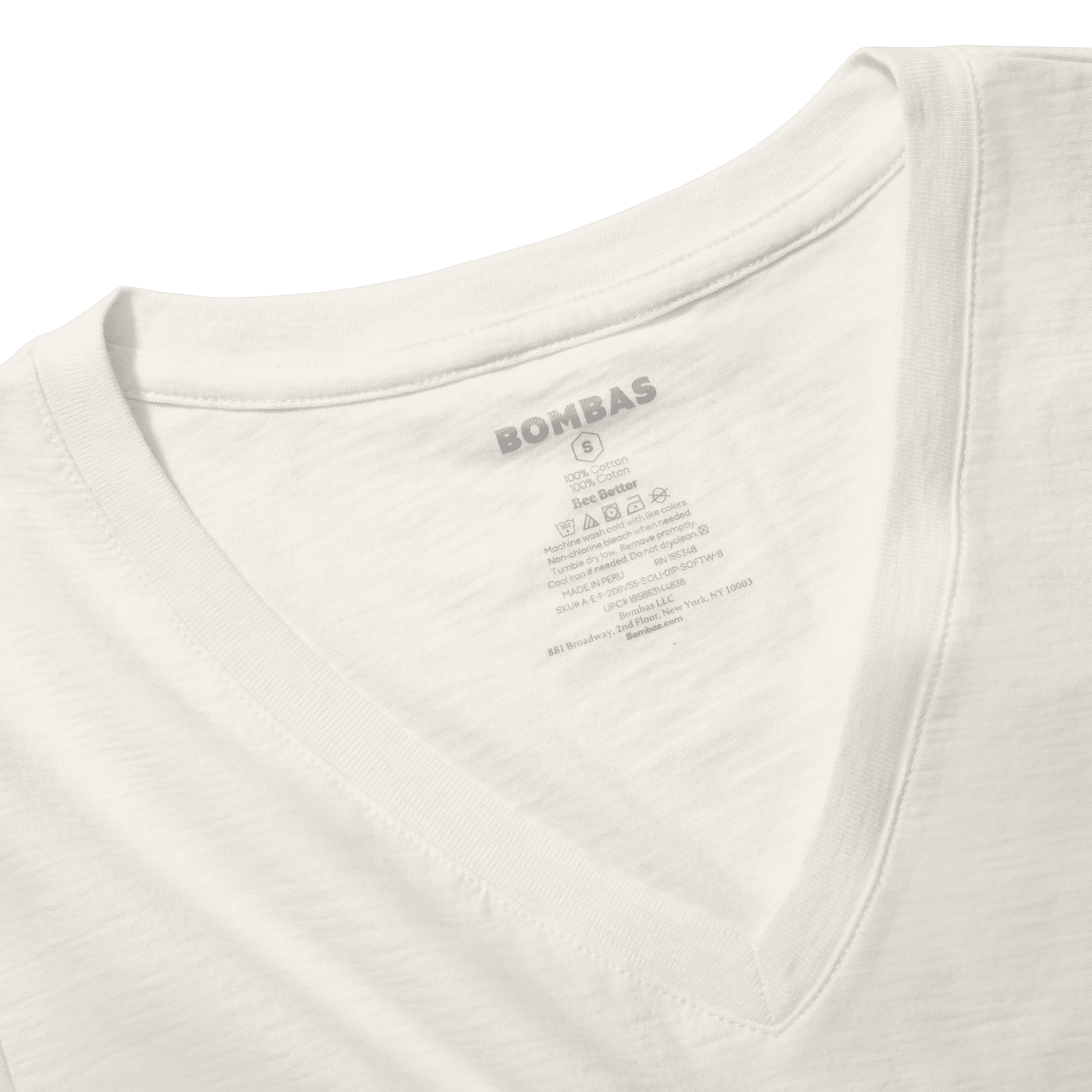 Women's Air Slub V-Neck T-Shirt Soft White Detail
