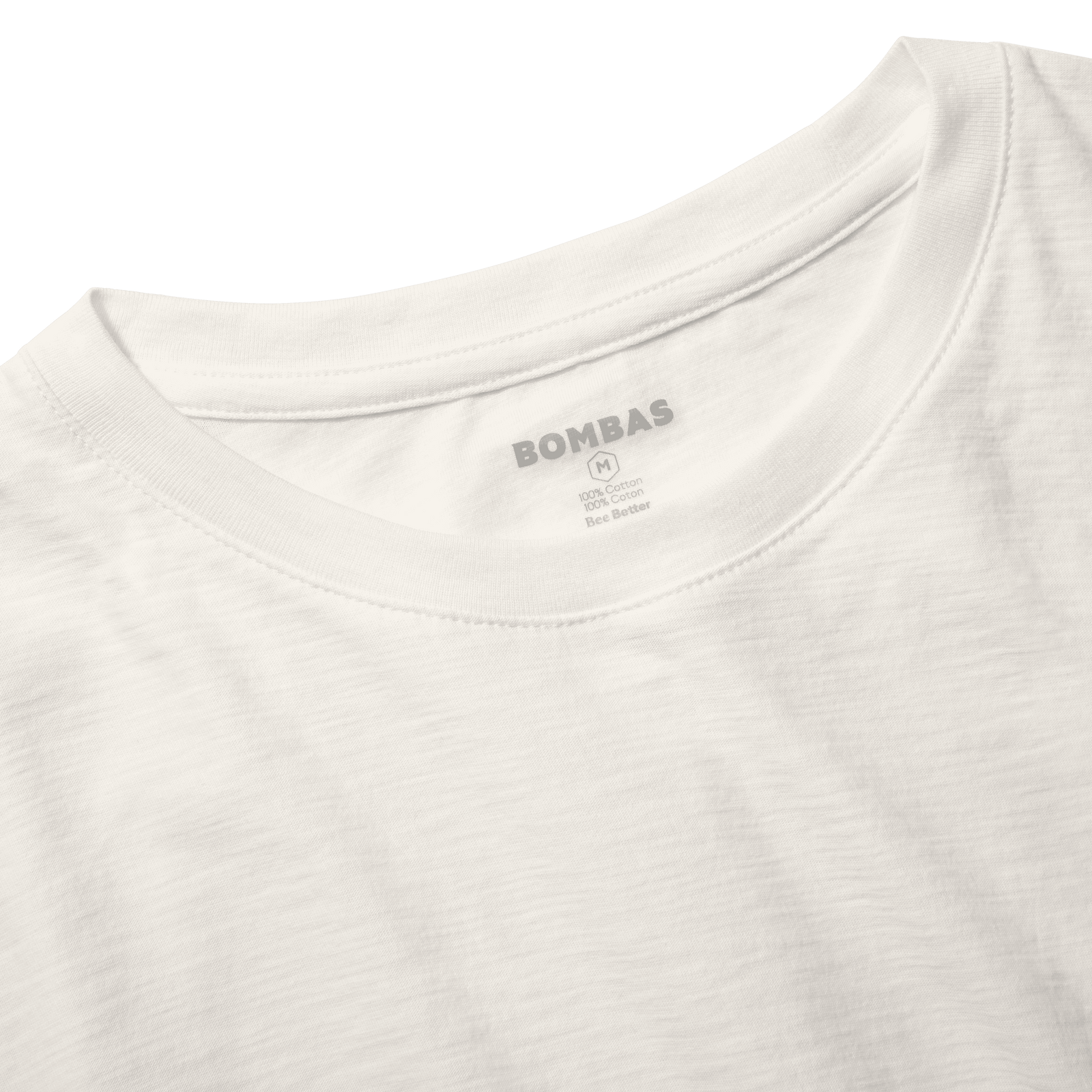 Men's Air Slub Crew Neck T-Shirt Soft White Detail