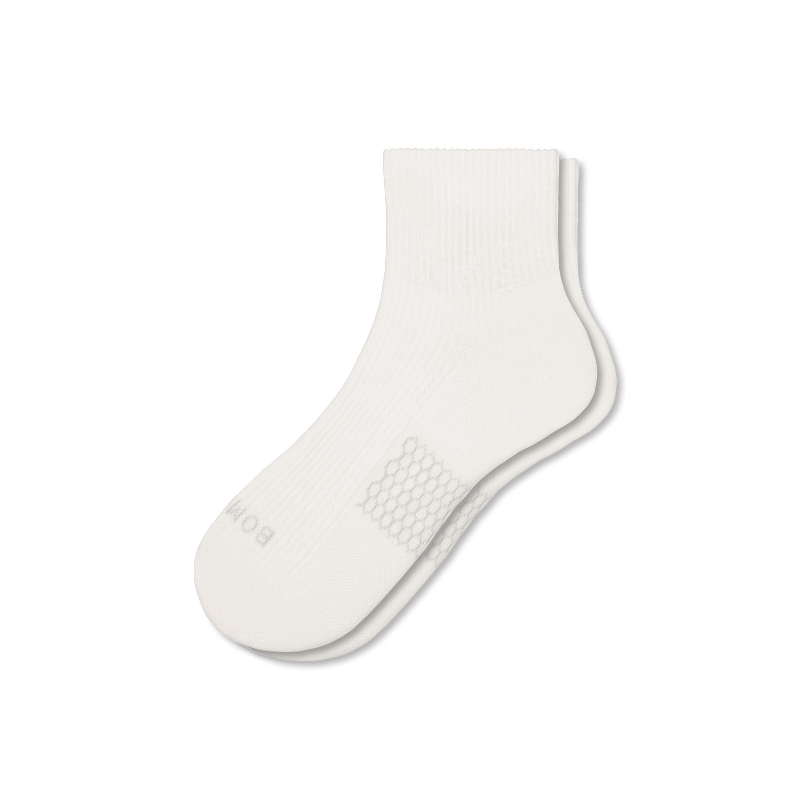 Modern Rib Quarter Socks - Soft White L [5702]