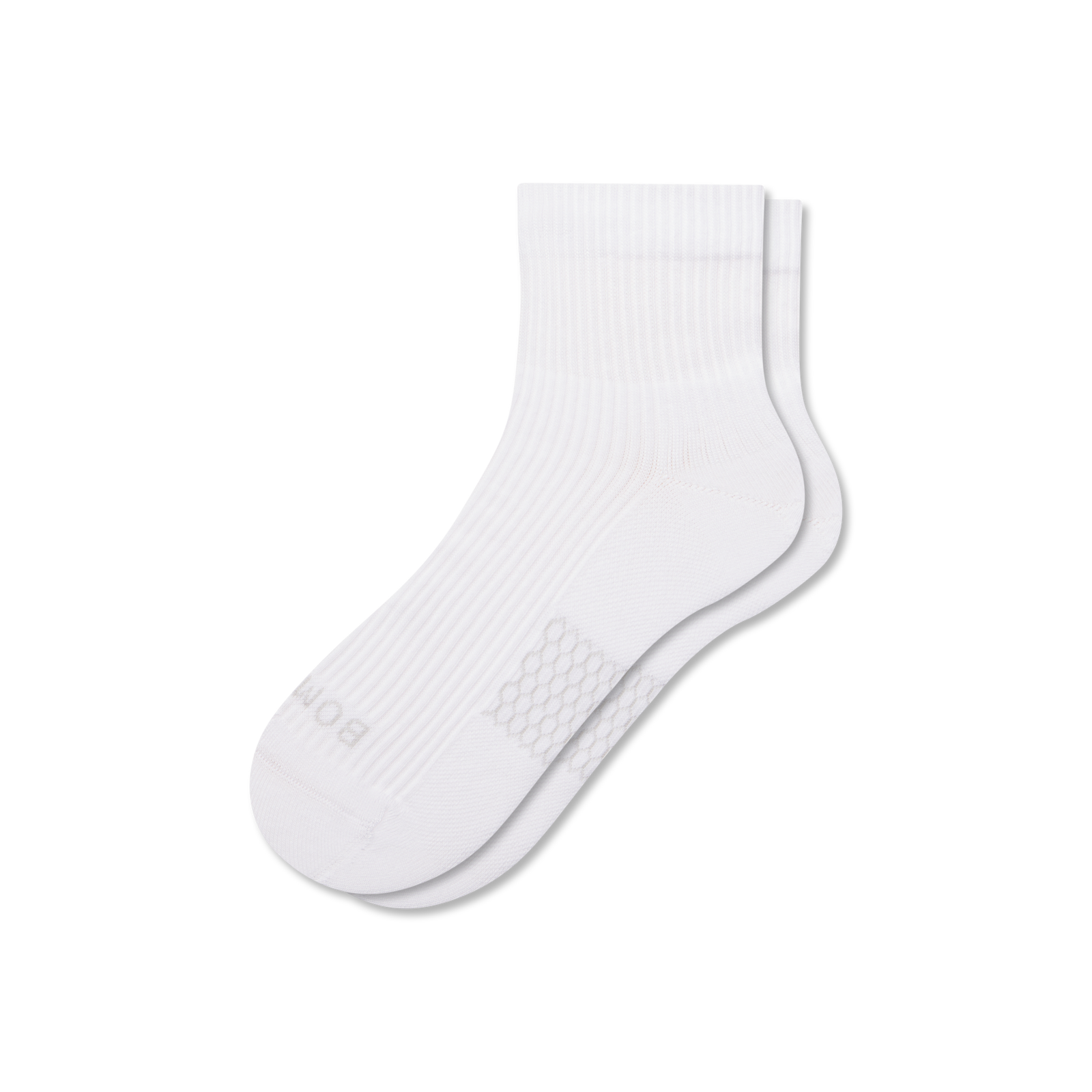 Modern Rib Quarter Sock - Bright White L [5702]