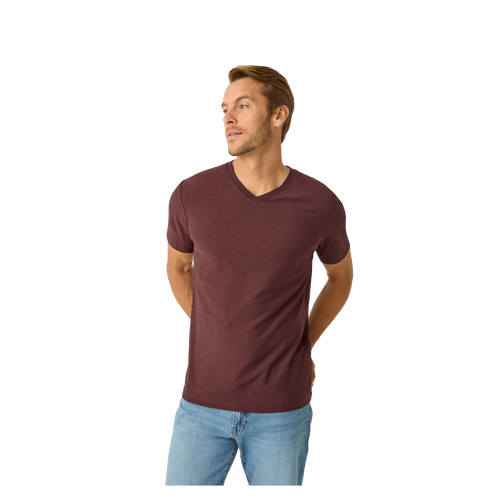Air Slub V-Neck T-Shirt - Dark Cocoa MO1 [6729]