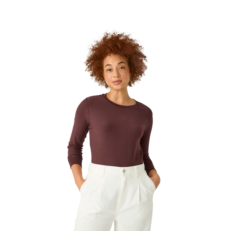 Women's Air Slub Long Sleeve T-Shirt - Court Warmup Move