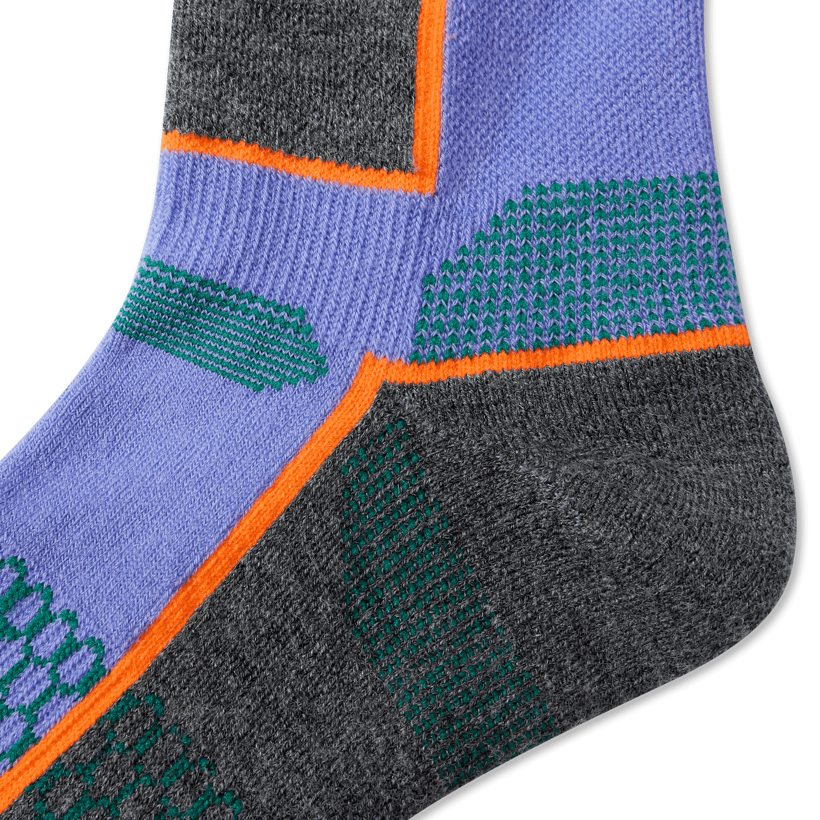 Merino Wool Blend Mid-Cushion Ski & Snowboard Socks Blue Iris Detail