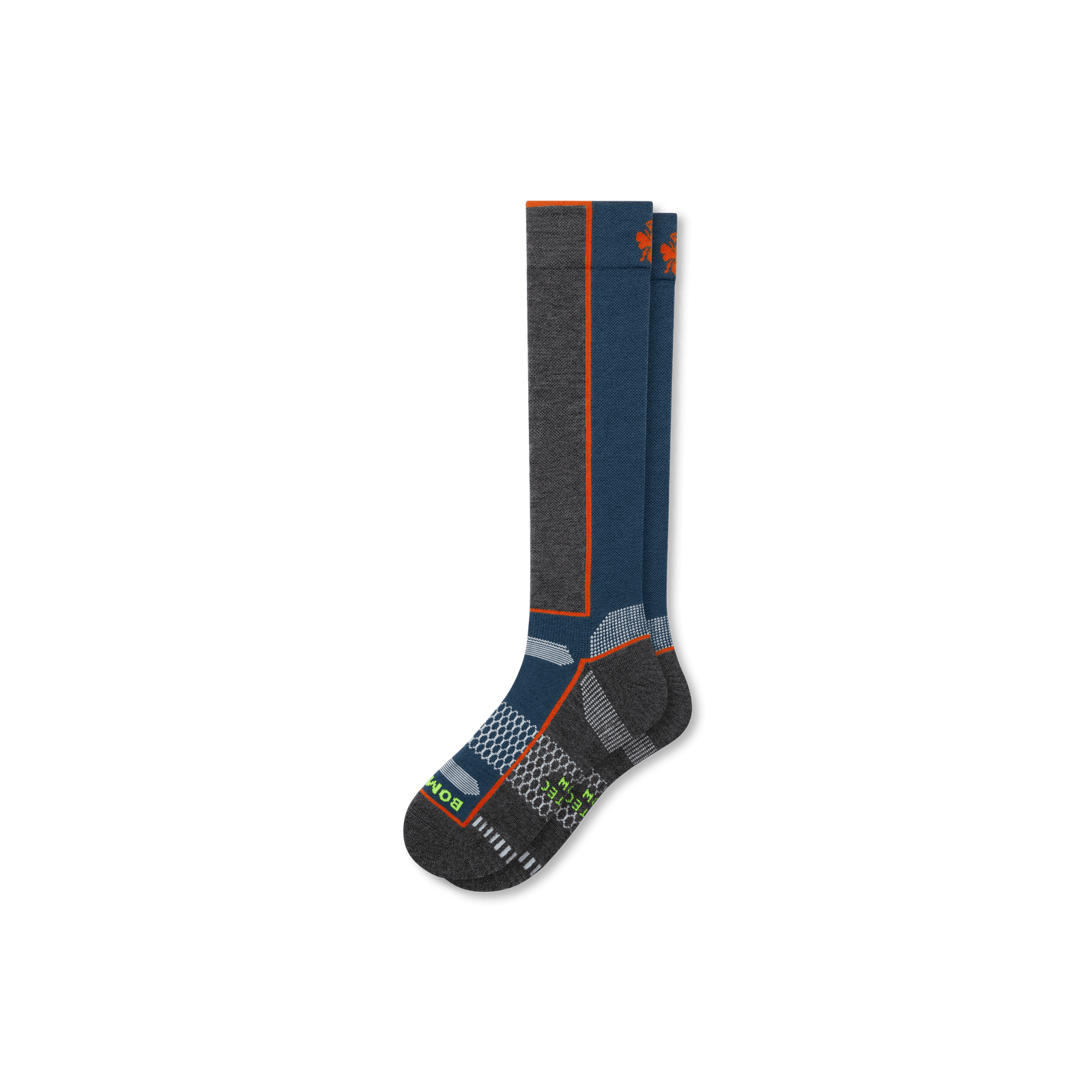 Mid-Cushion Merino Wool Ski & Snowboard Socks - Navy Ocean L [6968]