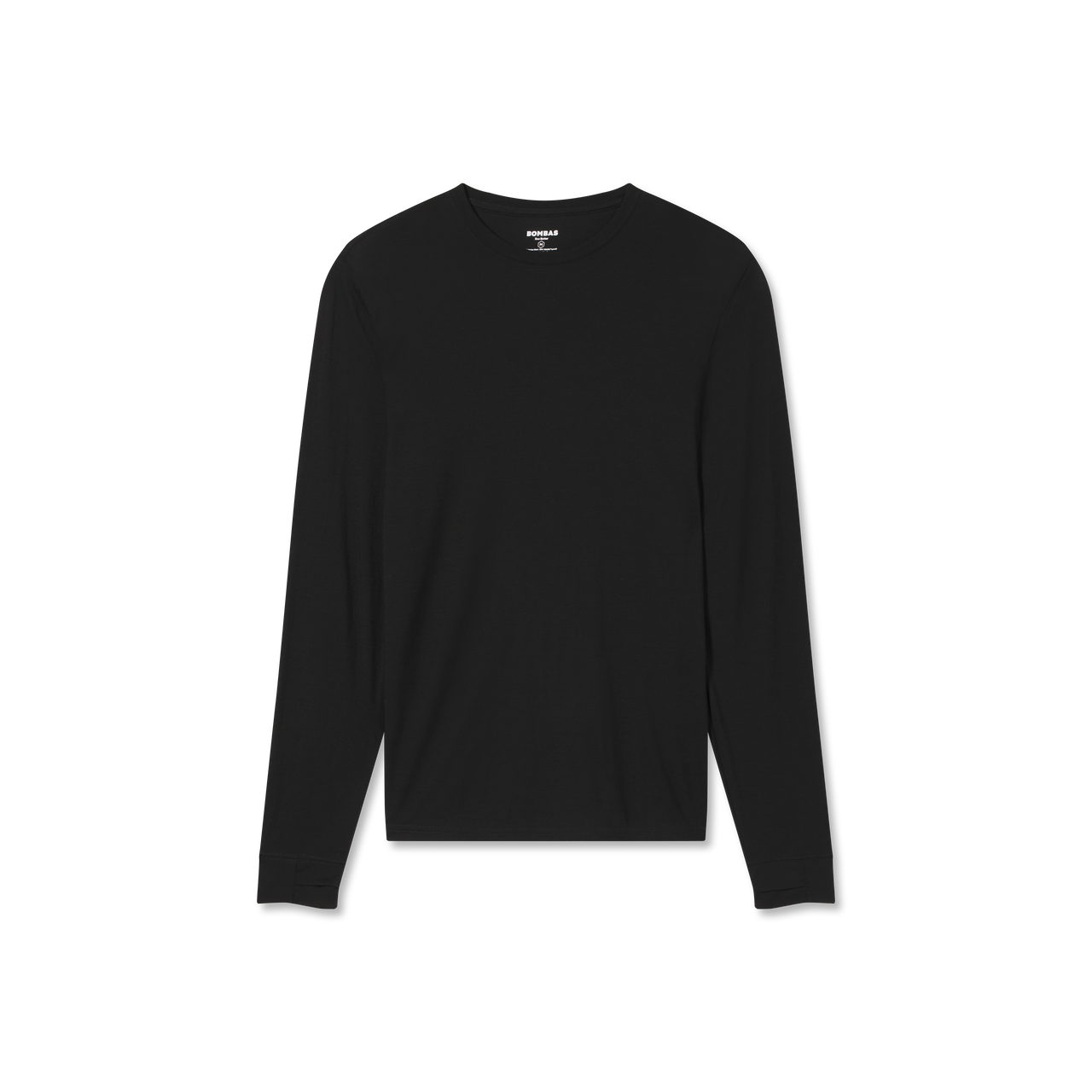 Men's Merino Blend Crew Neck Long Sleeve T-Shirt black-layflat-1-transparent