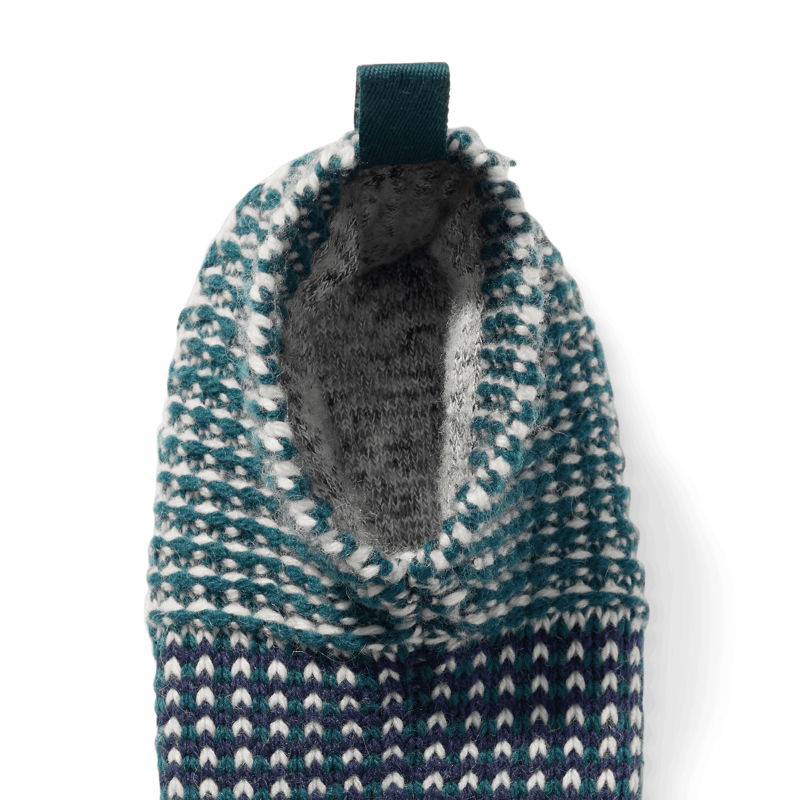 Toddler Birdseye Gripper Slipper Midnight Teal Detail