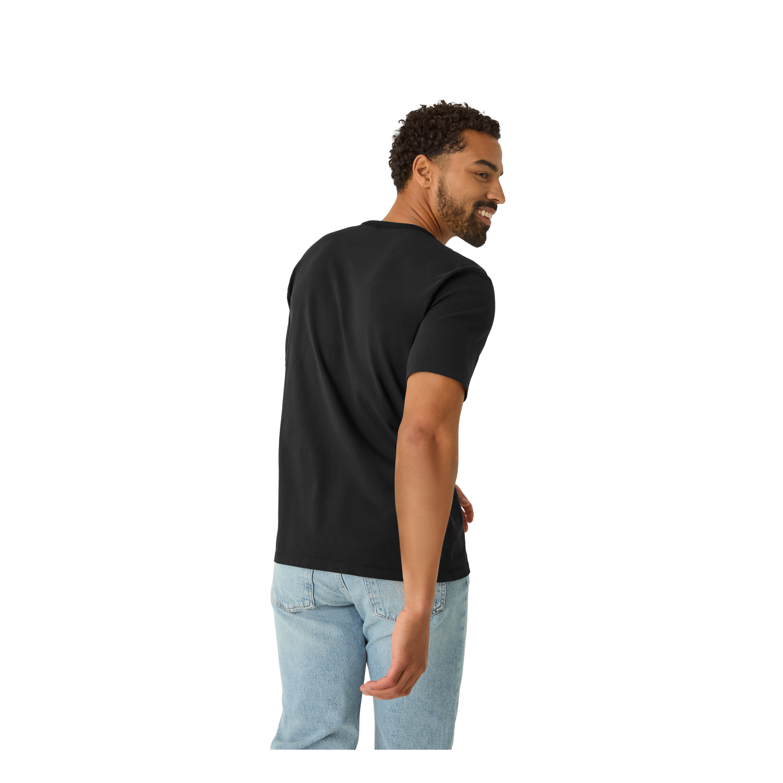 Premium Weight Pocket Crew Neck T-Shirt - Black MO3 [7248]