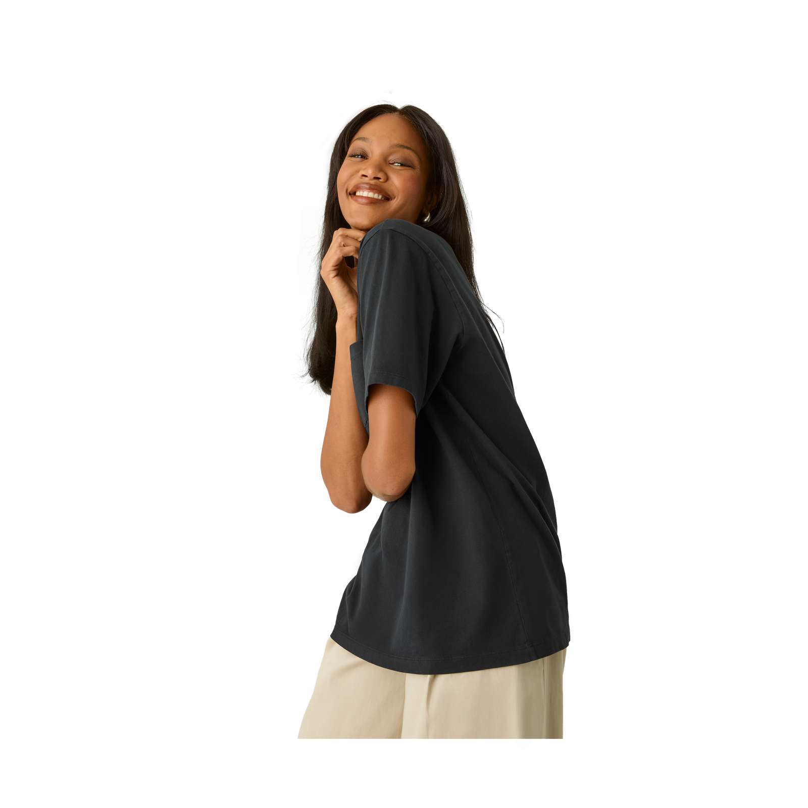 Premium Weight Pocket Crew Neck T-Shirt - Black WO2 [7248]
