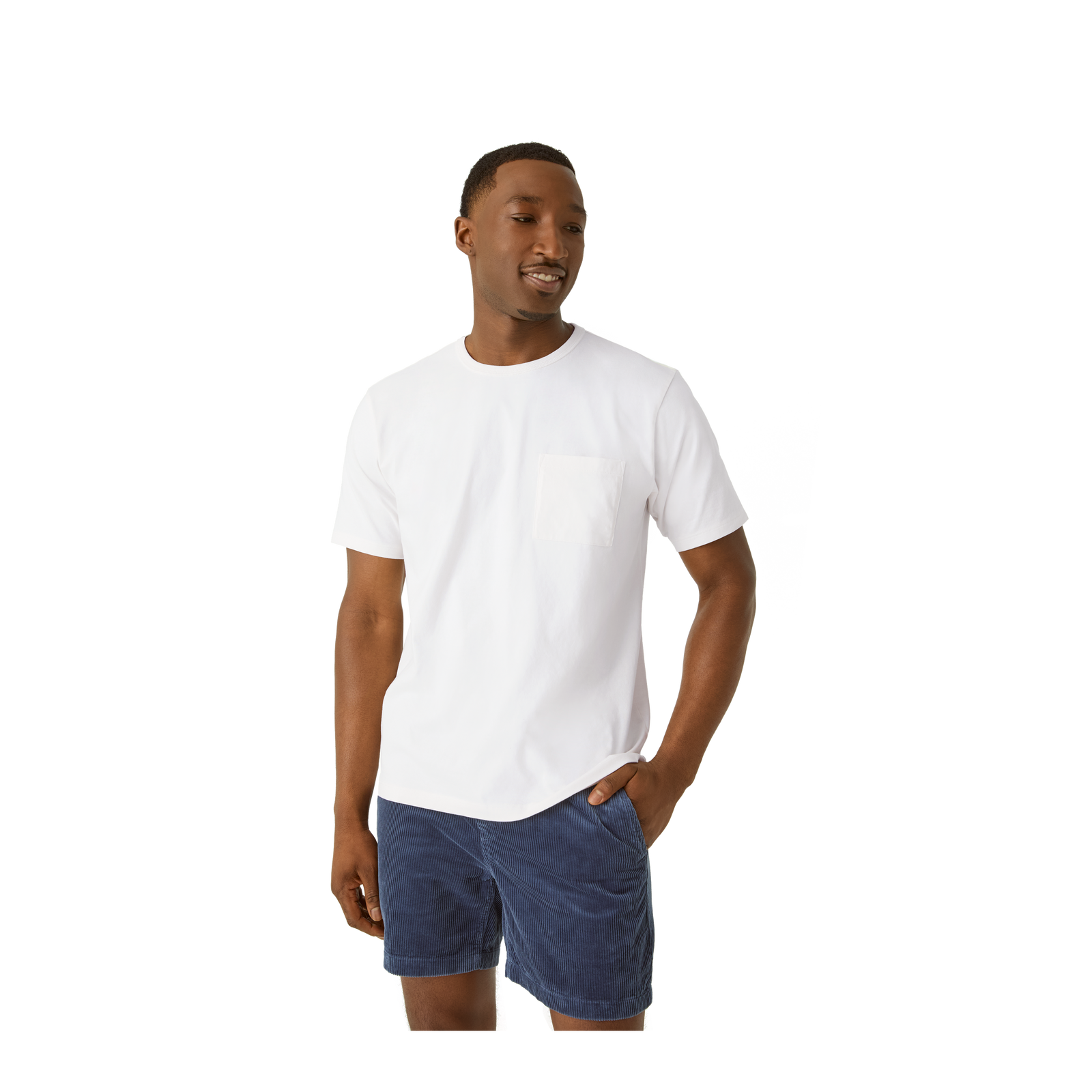 Premium Weight Pocket Crew Neck T-Shirt - Soft White MO1 [7248]